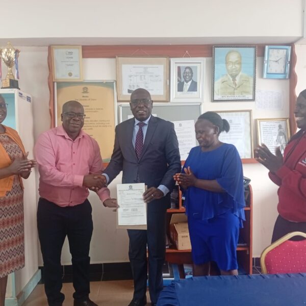 Outgoing Acting Principal MMUST TVET Institute Prof. Basil Ong’or Hands Over Office to Prof. Stephen Odebero